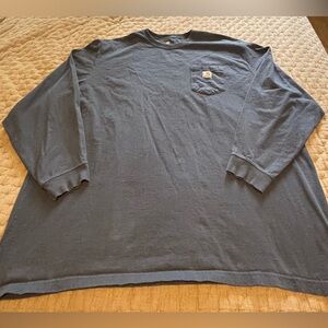 Carhartt Light Blue Long Sleeve Pocket T-Shirt Size 4XL